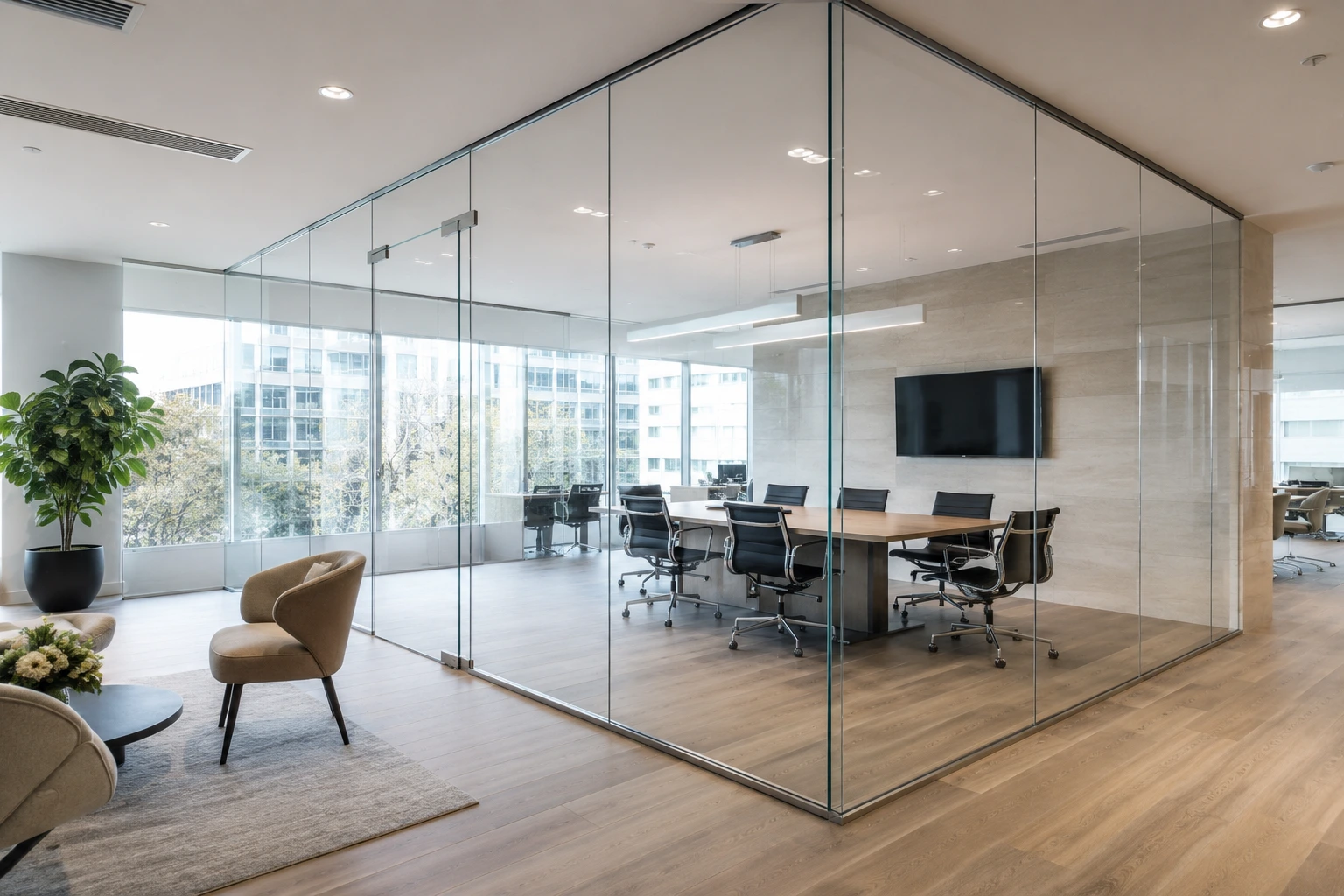Frameless glass partitions for a bright Melbourne office